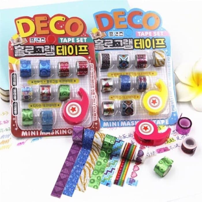 

Shiny Mini Tape / Isolasi glitter / selotip warna mewah / lakban kecil