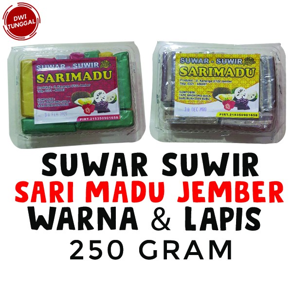 

Suwar Suwir Sari Madu Jember 250 gram Lapis dan Warna