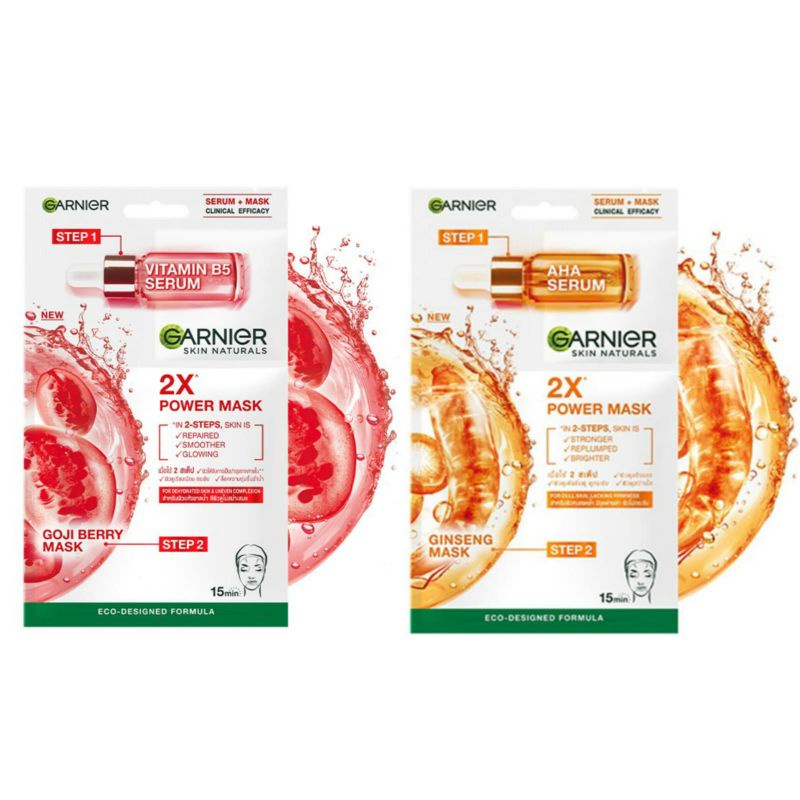 GARNIER Two Step Power Mask Gingseng &amp; Goji Berry 22G.