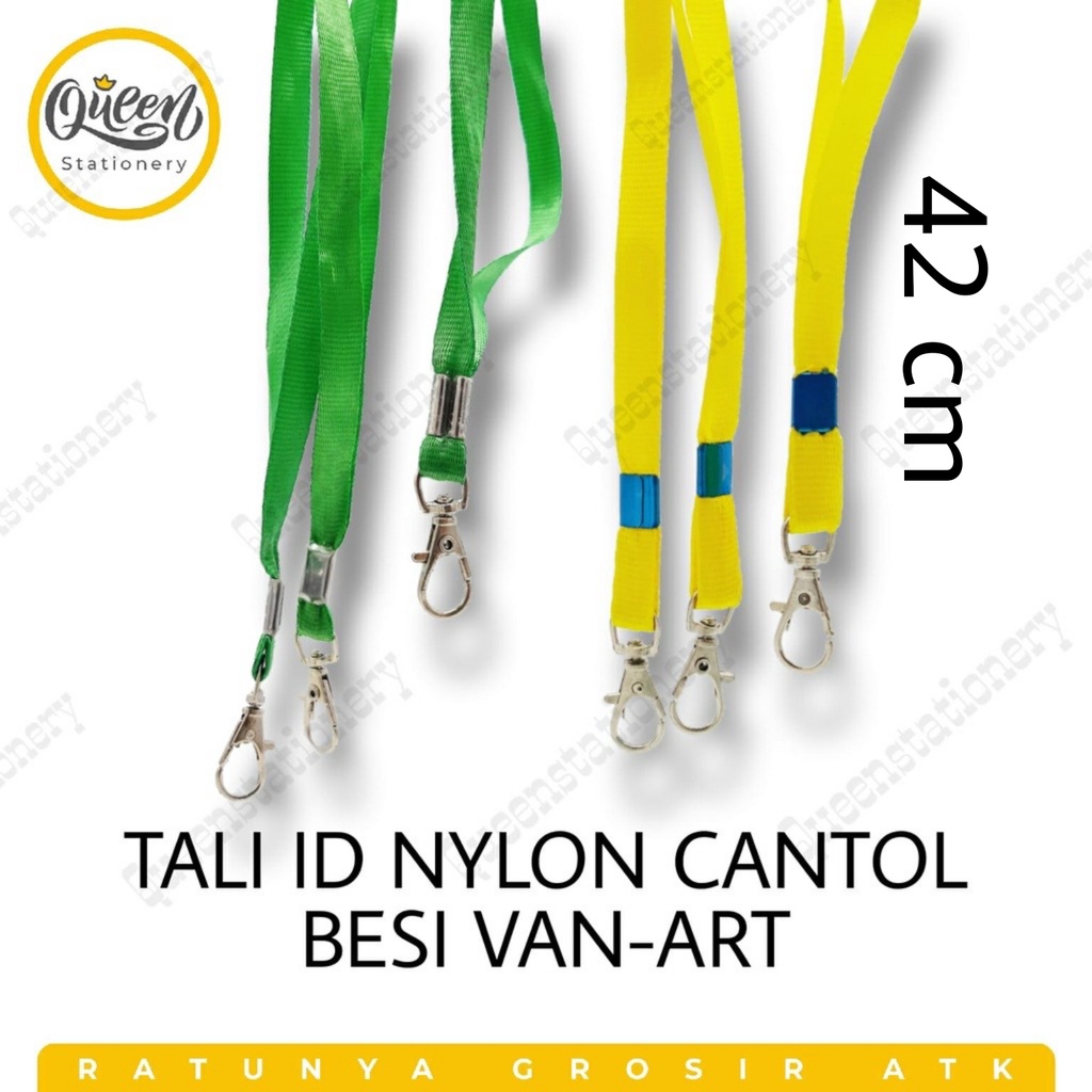 

(1 PCS)TALI ID NYLON CANTOL BESI VAN-ART / TALI ID CARD / TALI GANTUNGAN KARTU / TALI IDCARD / GANTUNGAN TALI KARTU