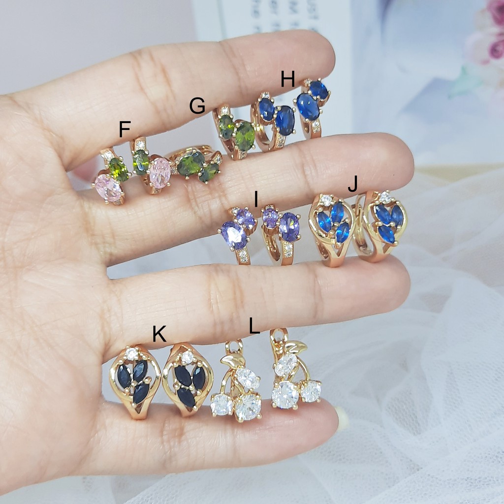 Anting Xuping Asli Model Hoop Batu Cubic Zirconia - BE200