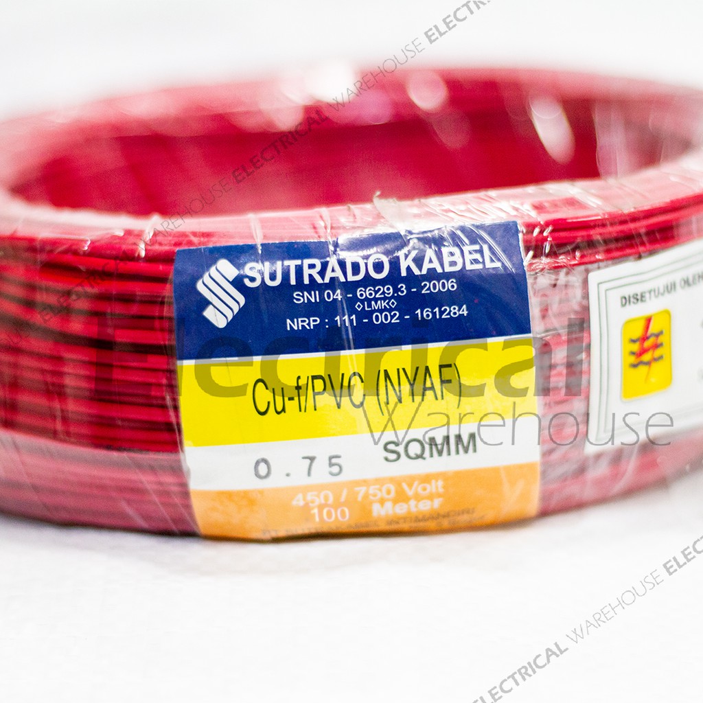 Kabel Listrik NYAF 1x0.75mm2 SUTRADO Meteran ( 0.75 mm 0,75 0.75mm2 1x0.75mm 1x0.75 mm2 1x0,75 )