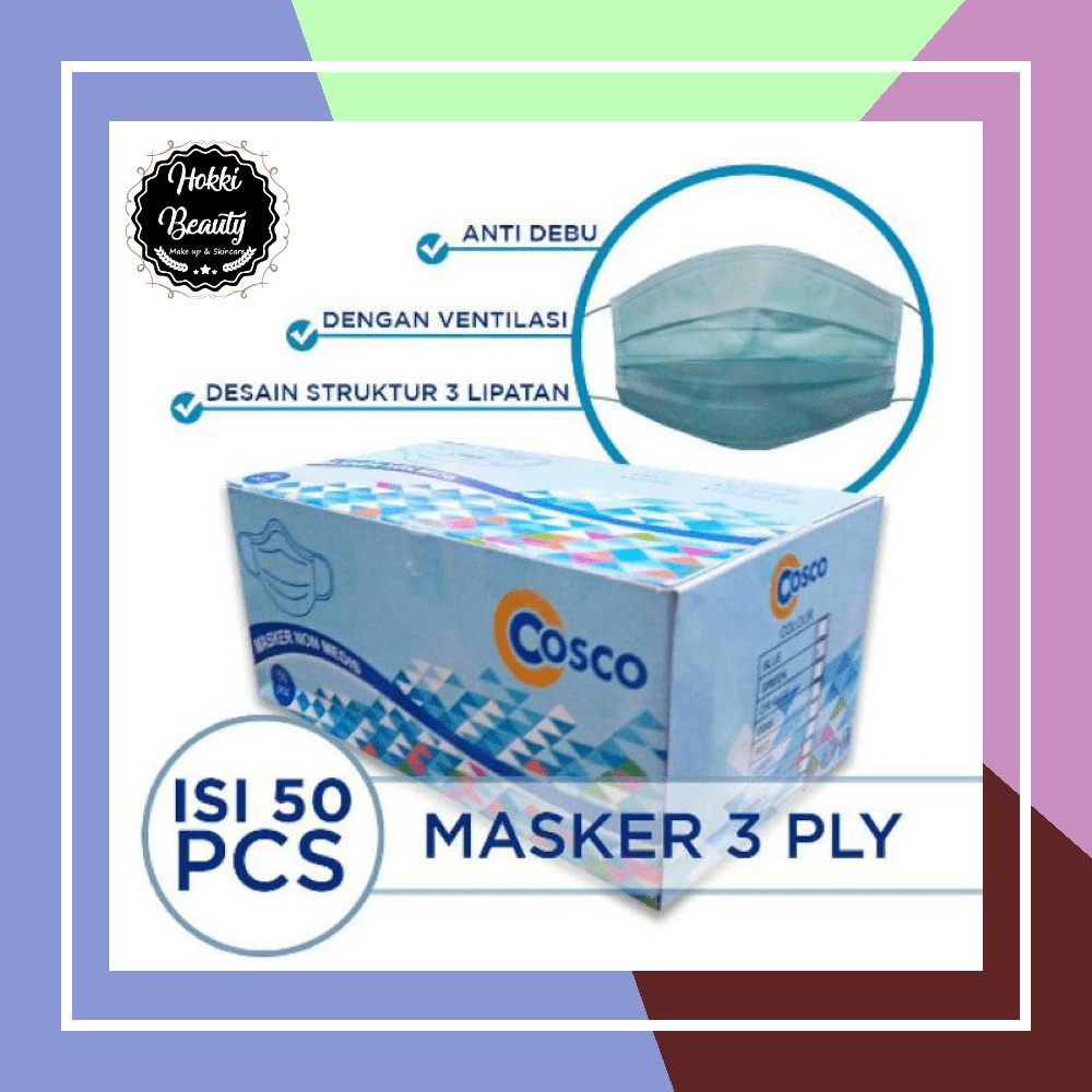 Masker 3 ply murah masker  non hijab , earloop Cosco