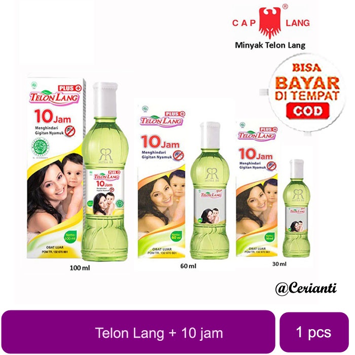 [TAHAN GIGITAN NYAMUK 10JAM] [15ML | 30ML | 60ML] Cap Lang TELON LANG PLUS 15ML | 30ML | 60ML | ANTI NYAMUK_Cerianti