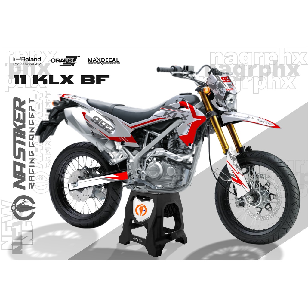 DECAL KLX BF MERAH GLOSY - DEKAL KLX BF FULLBODY KLX-11