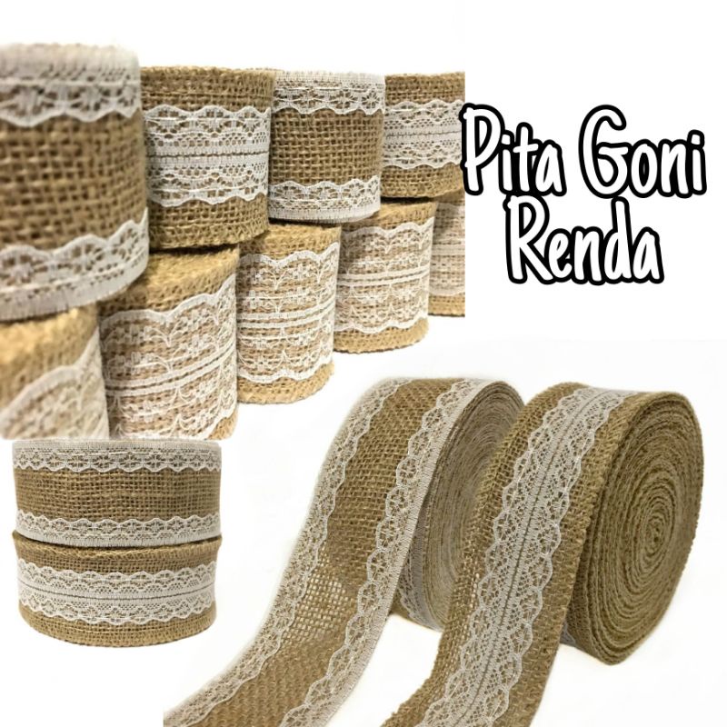 

PITA GONI RENDA 5 CM | BURLAP | KAIN GONI | PITA GONI COKLAT RENDA | HESSIAN