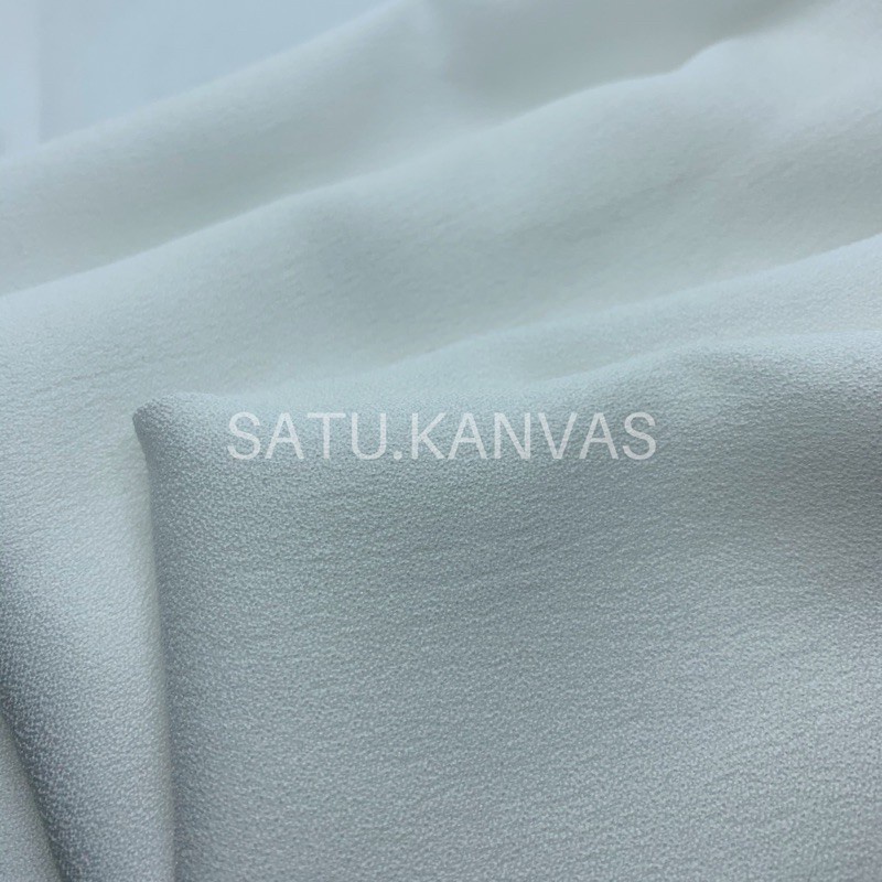 Kain MOSSCREPE / MOSCHINO murah ( 20 warna ) SERI 1-BROKEN WHITE