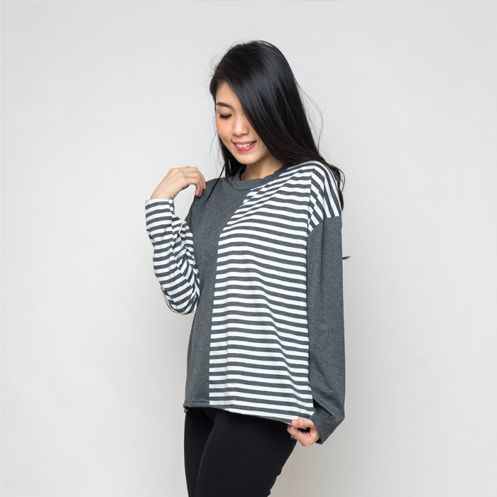 Yovela Kaos Jumbo Salur Baju Cewek Kekinian / Fashion Top Women