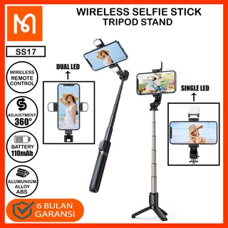 MCDODO Tripod Tongsis Bluetooth Wireless Selfie Stick Stand Holder HP Portable + Lampu Led Flash Premium Material