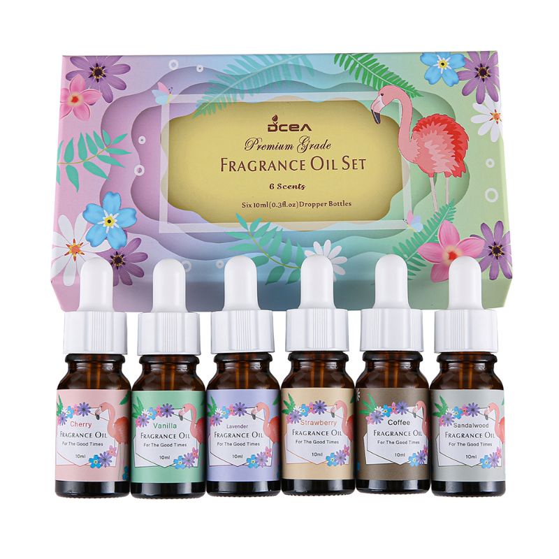 ESSENTIAL OIL FRAGRANCE 1 SET ISI 6 BOTOL WATER SOLUBLE BASED CHERRY VANILLA LAVENDER STRAWBERRY COFFEE DCEA