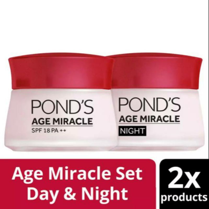 Set Pond's Age Miracle 50g Day & Night Cream 50g Set Anti Aging Ponds Age Miracle