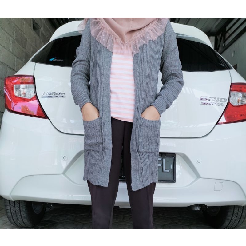 Cardigan Rajut Belle Baju Rajut Saku Oversize Kardigan Termurah