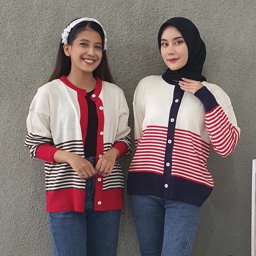 Outwear Enzie Blaster Kancing Cardigan Rajut Cewek Terbaru