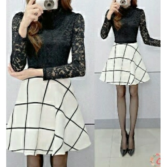 FWG - DRESS HARIA KOTAK / DRESS WANITA TERBARU / PAKAIAN DRESS WANITA TERBARU / DRESS WANITA MURAH