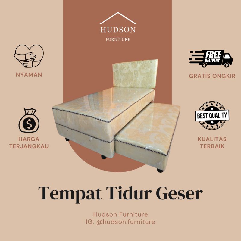 Springbed Tempat Tidur Geser 120 x 200 / Dipan Geser 120 x 200