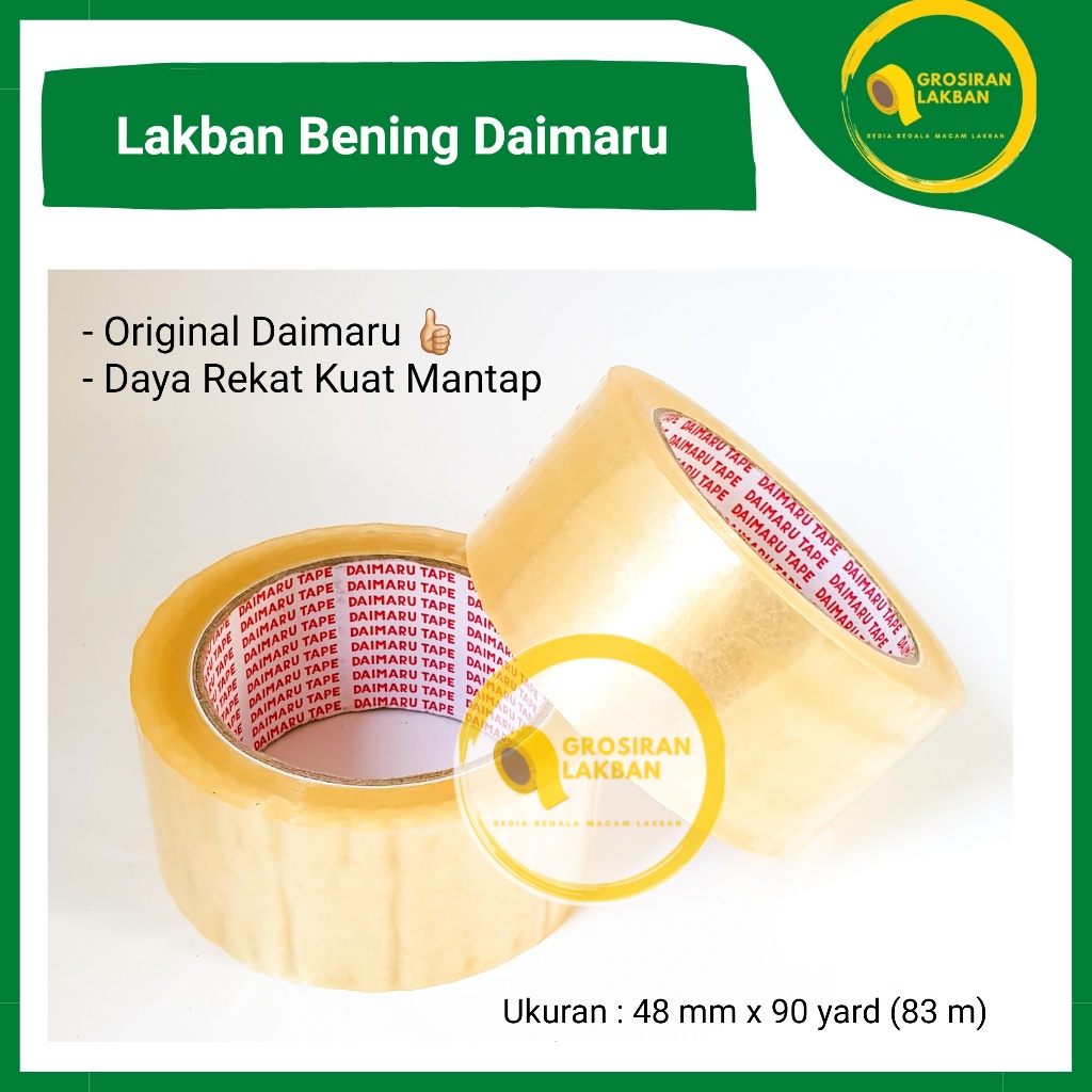 

Lakban OPP Tape Daimaru 48mm x 90 yard Bening Isolasi 2 Inch