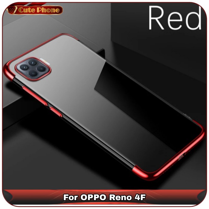 Casing Soft Case OPPO Reno 4F Reno4 F Bening List Chrome Slim Fit