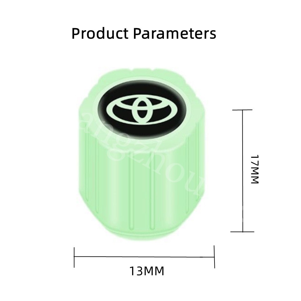 Kaen 4 Pcs Penutup Katup Ban Terbaru Universal Bercahaya Jenis untuk Sepeda Motor Kendaraan Listrik Ban Mobil Cocok untuk Toyota Rush Supra Raize Calya ist Starlet Wish Soluna Corolla