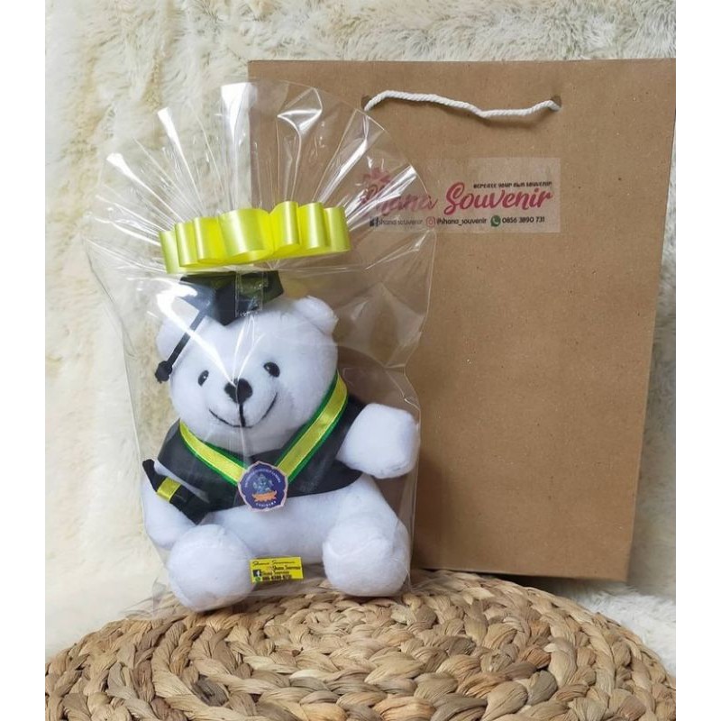 Boneka wisuda 15cm packing plastik kado