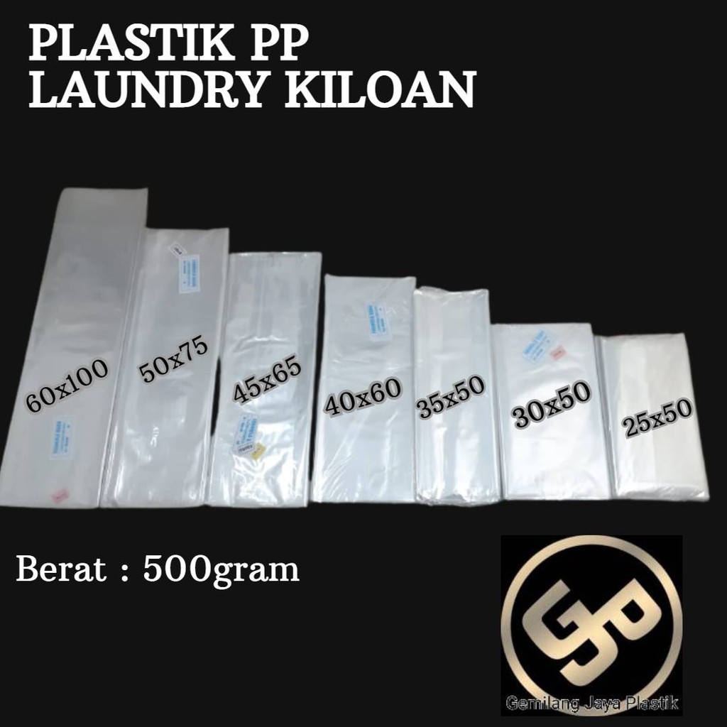 Plastik Laundry Kiloan PP Murah/Plastik Laundry Kiloan Besar/Plastik PP Bening Transparan 500 Gram