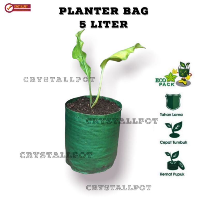 planter bag eco pack 5 liter no handle untuk pot tanaman - PLANTER BAG 5 LITER