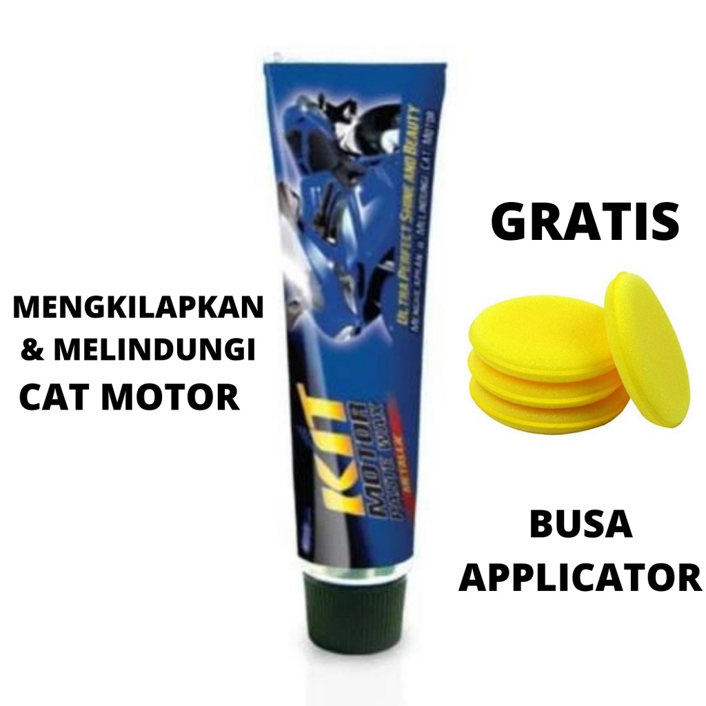 KIT METALLIC TUBE GRATIS BUSA APPLICATOR Kit Motor Paste Wax Metallic Pengkilap Pelindung Cat Biru