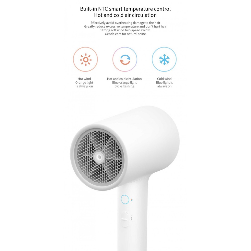 XIAOMI MIJIA Water Ion Temperature Control Hair Dryer 1800W - CMJ01LX