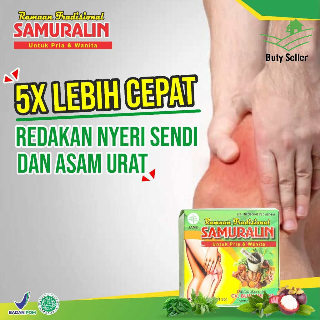 Samuralin - Obat Herbal Nyeri Sendi Asam Urat Pegal Linu Reumatik Sakit Pinggang Punggung Jamu Encok