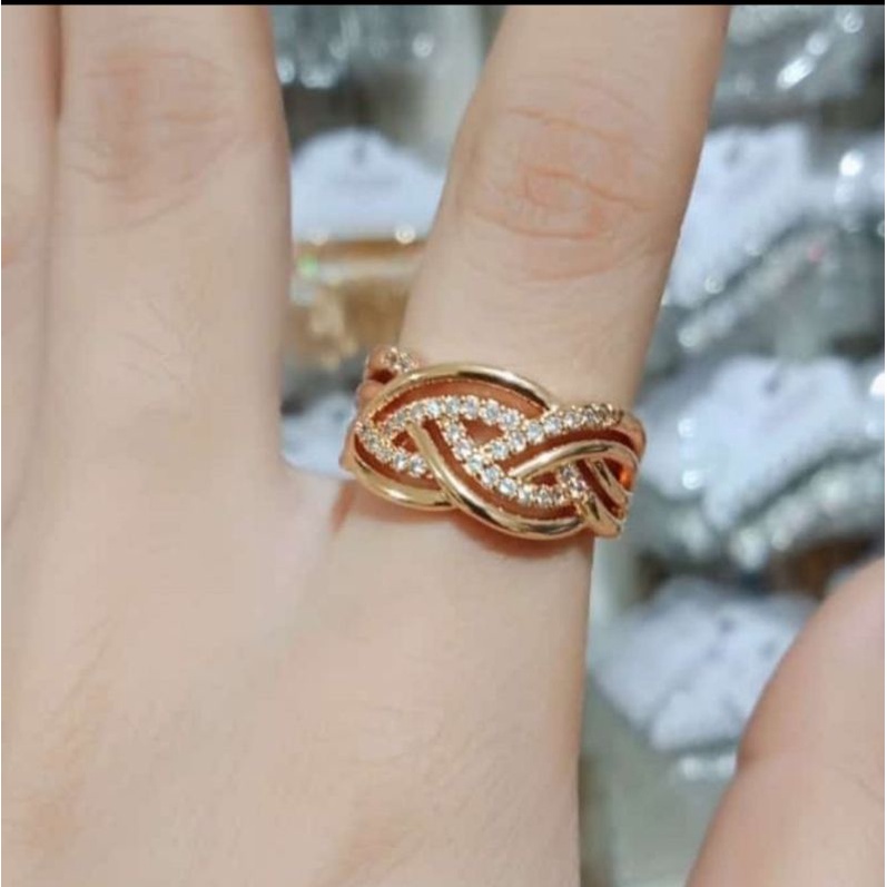 Cincin lapis emas perhiasan xuping aksesoris fashion wanita dewasa