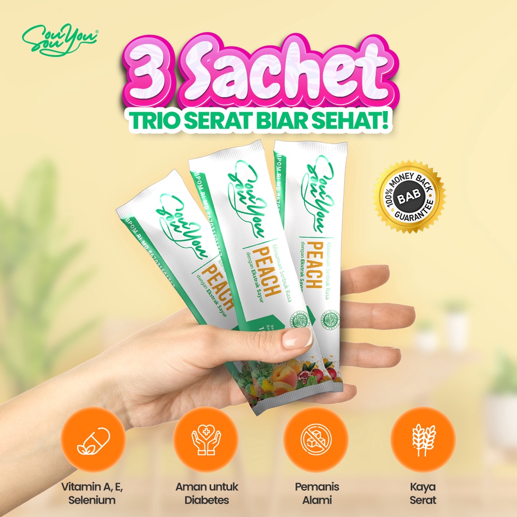 Jual Sousouyou Fiber Drink Detox Vitamin 3 Sachet Detox Pelangsing