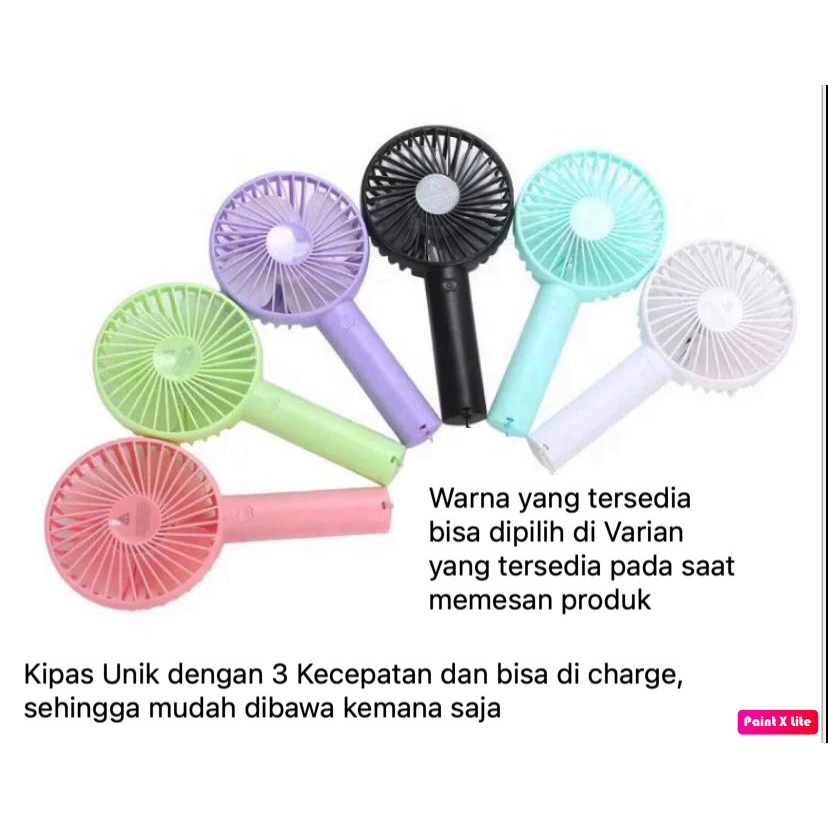 Kipas Angin Kecil Meja Portable Charge Tenaga Batre Battery Bulat Unikk