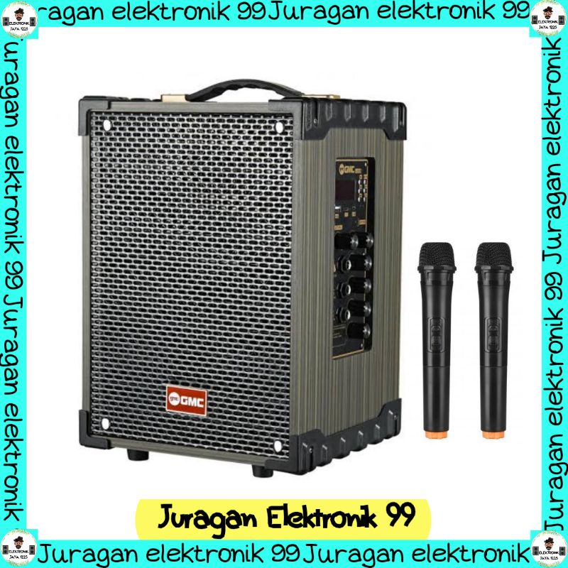 speaker bluetooth karaoke gmc 899p 899 p  free mic wireless 2