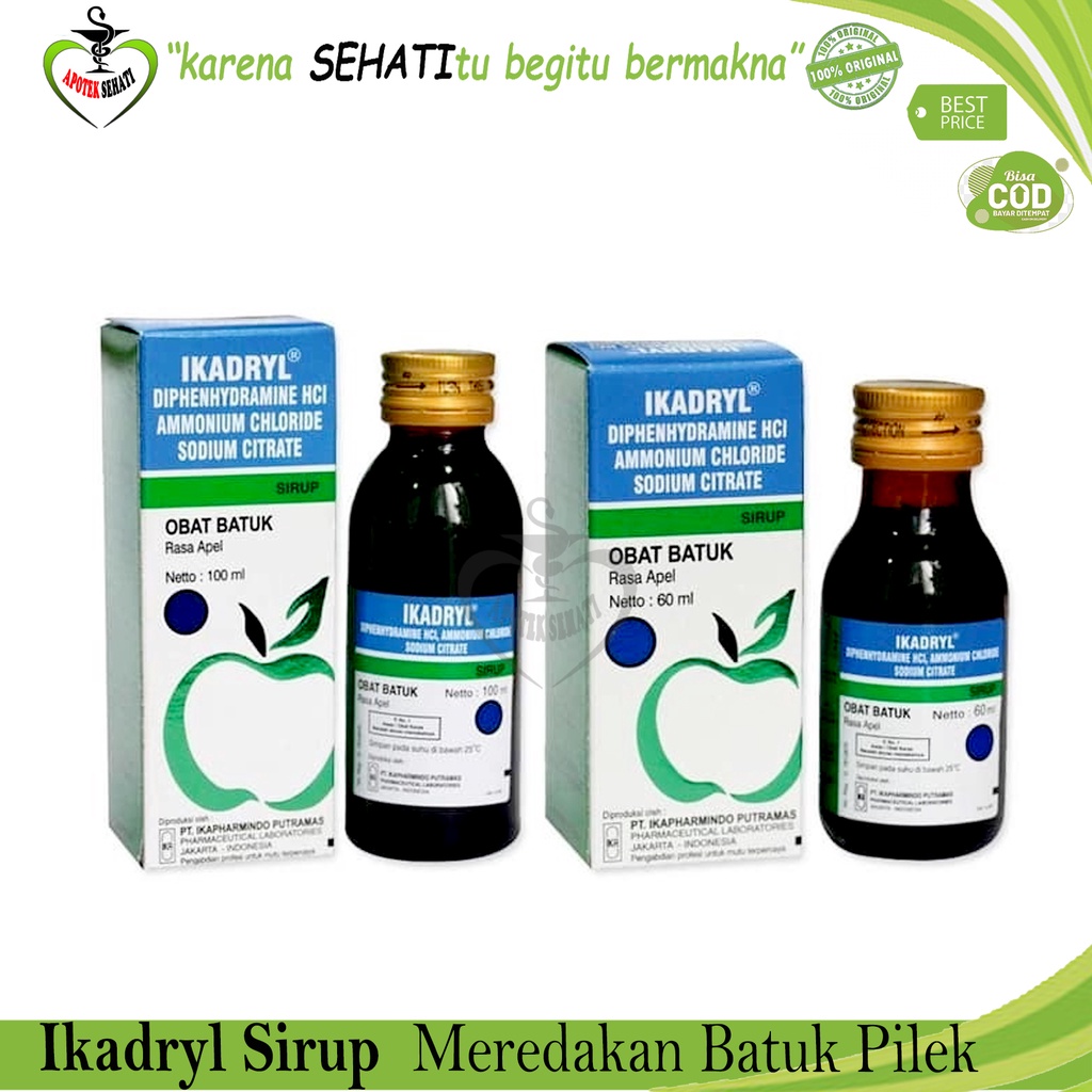 Ikadryl Sirup Expectoran Obat Batuk Berdahak Rasa Apel