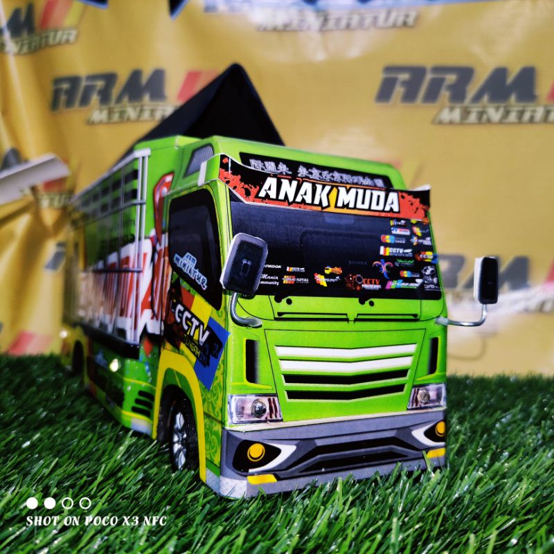 Truk Oleng Mainan Anak motive Hijau Anti Gosip Oleng Lampu