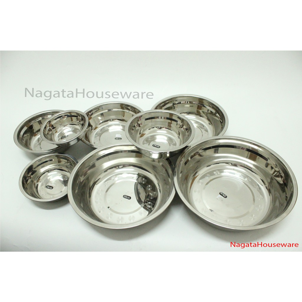 Mangkok Stainless Steel / Mangkok Sup Kuah / Mangkok Kecil Besar / Mangkok Set / Baskom Stainless 20