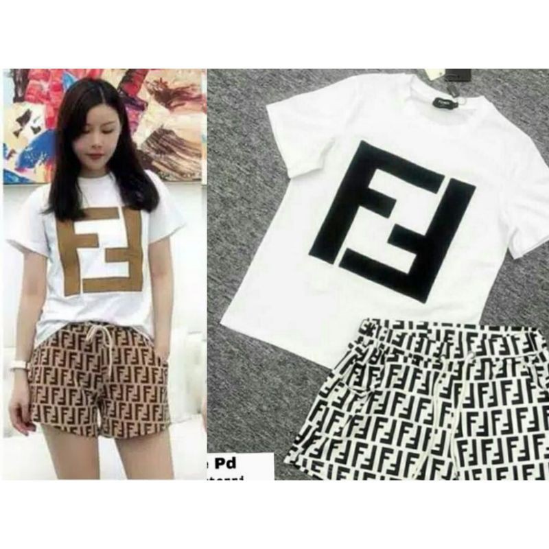 SET SQUARE FENDI BABYTERY / SETELAN CELANA PENDEK