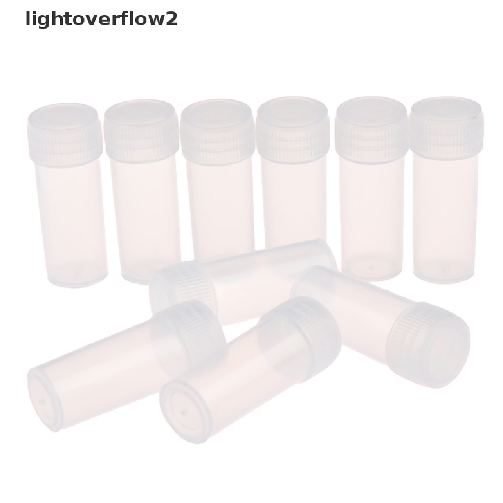 (lightoverflow2) 100pcs Tabung Reaksi 5ml Bahan Plastik Untuk Sekolah Kimia