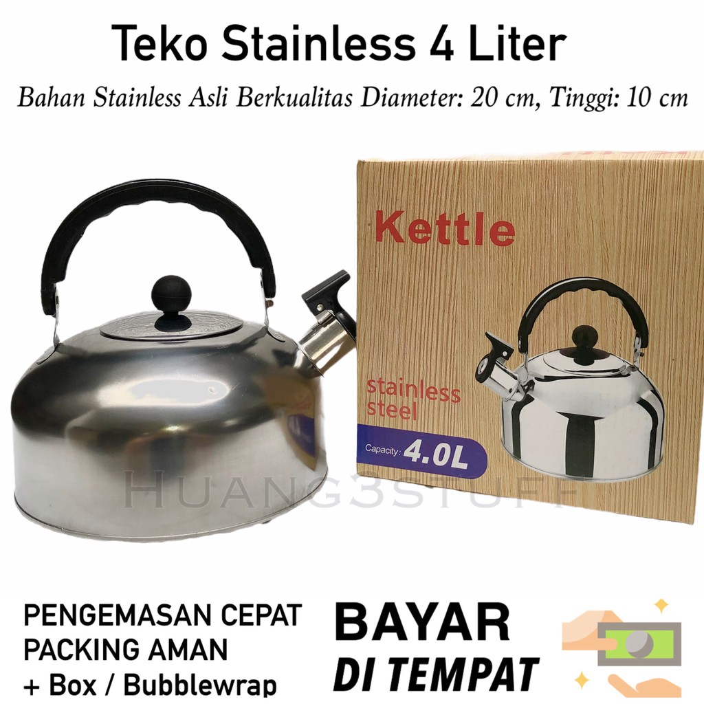 Teko Bunyi Stainless 4/5 Liter 2Liter / Teapot Stainless Whistling Kettle