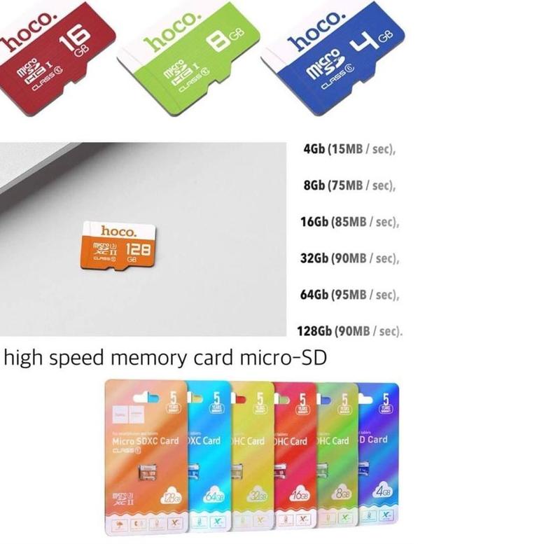 ▼ Hoco Micro SD TF 8GB / 16GB / 32GB / 64GB Memory Card SD Card Kartu Memori HP Class 10 ✥