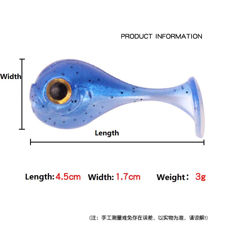 1Pcs Soft Fishing Lure Umpan Pancing Lifelike Bighead Fish 4.5CM 3G Swimbait Bass Wobbler Sinking Ikan Kail Memancing Tackle