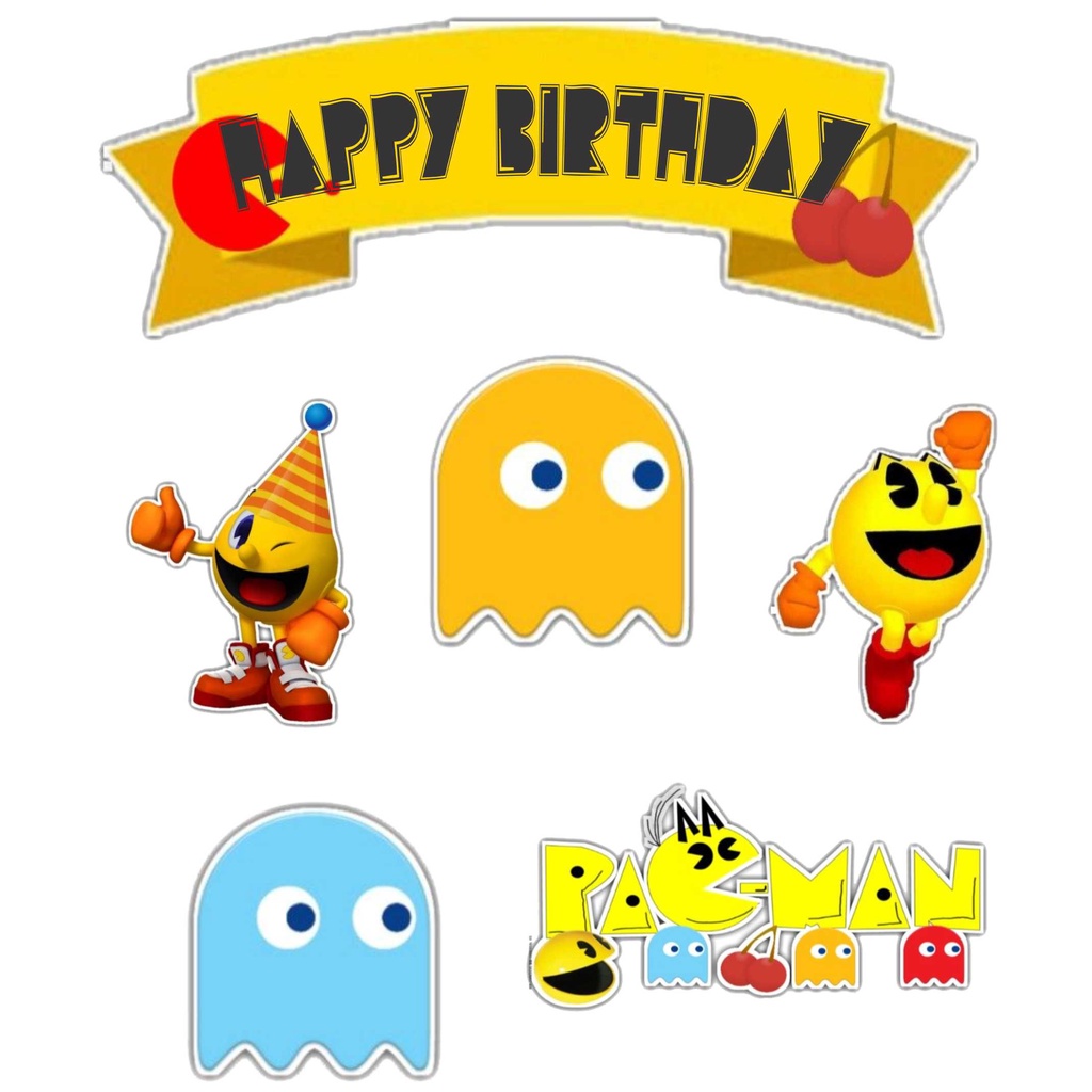 

TOPPER CAKE CUSTOM TOPPER ULANG TAHUN / HIASAN KUE CUSTOM PACMAN