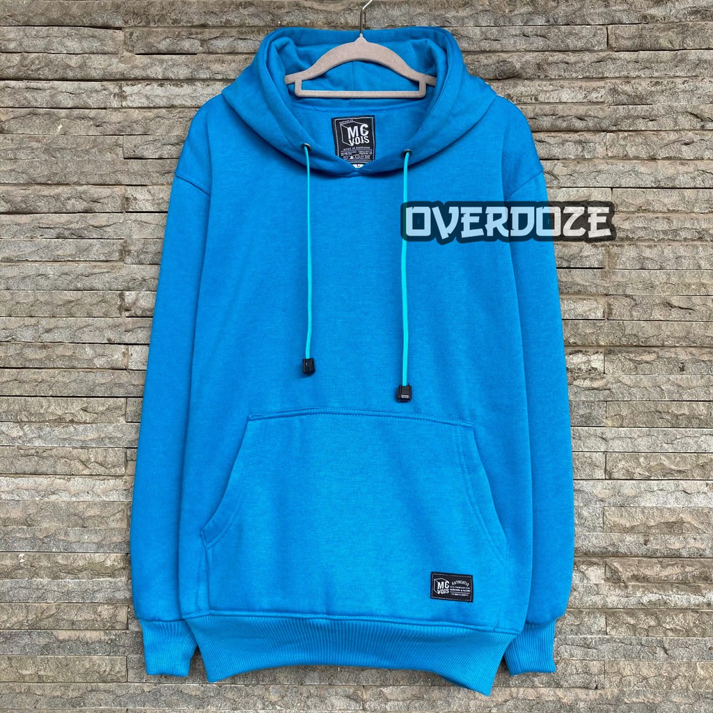 Sweater Hoodie Polos Pria Wanita Switer Cowok Premium Distro (BAYAR DI TEMPAT)-Biru Turkis(15)