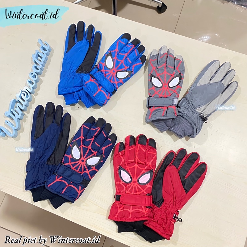 Kids winter gloves ski sarung tangan waterproof anak salju snow musim dingin spiderman