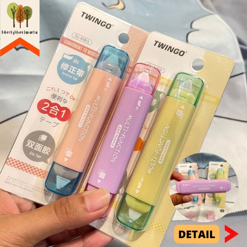 

Correction Tape and Glue Tape TG-B1813 Twinggo Pastel 2 in 1 Set Dengan 2 Sisi Tipex Warna Warni Lucu Tip X Tipex Kertas Tip Ex Unik Penghapus Fancy Best Gift Stationery For School Alat Tulis Kantor Sekolah Ready Grosir