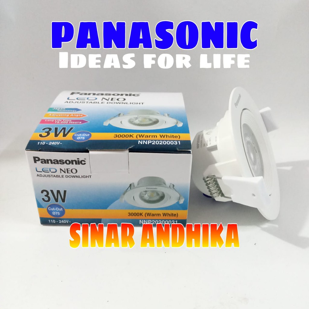 LAMPU LED ADJUSTABLE DOWNLIGHT PANASONIC 3 WATT NNP 20220/NNP 20200