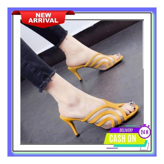 Sendal Sandal Hells Wanita High Hels Hils Hills Heels Hak Tinggi Model Korea Murah Bahan Premium Sel