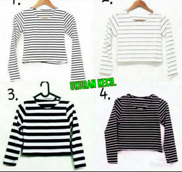 KAOS SALUR GARIS LENGAN PANJANG WANITA