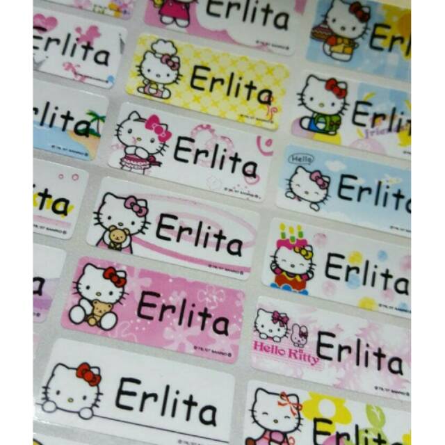 

sticker label nama waterproof Hello Kitty B
