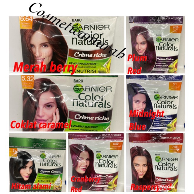 Garnier sachet colour natural / cat rambut garnier / pewarna rambut garnier