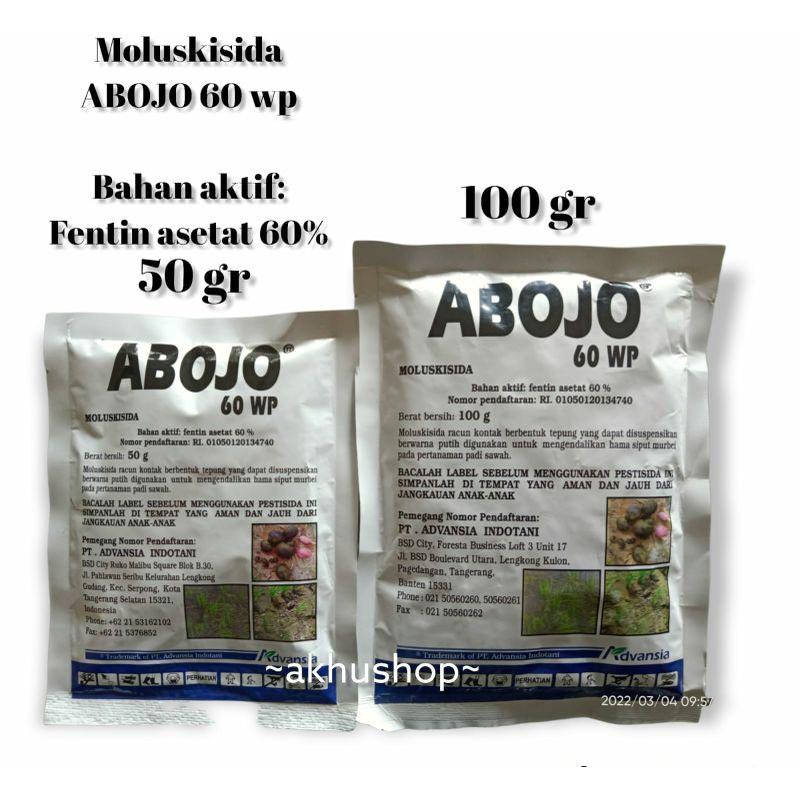 Abojo 60 WP Obat keong